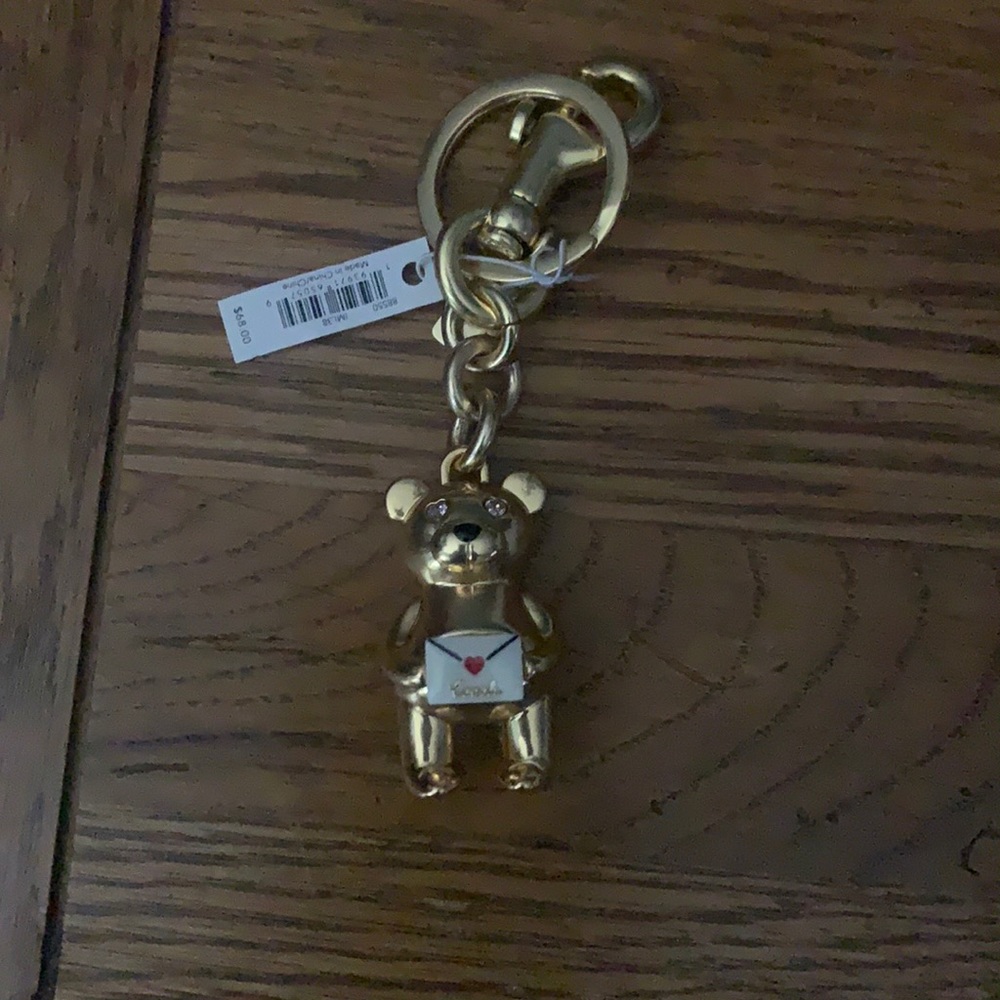 COACH Bear with Love Letter Key Chain Fob Charm